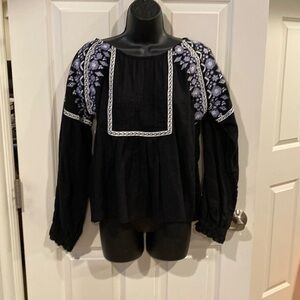 Large Rebellion top in black and blue - NWT